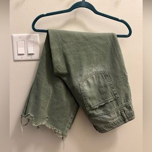 Vervet Ankle Flare Green Denim